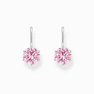 Thomas Sabo Jewellery Thomas Sabo Sterling Silver Circle Pink Zirconia Earrings