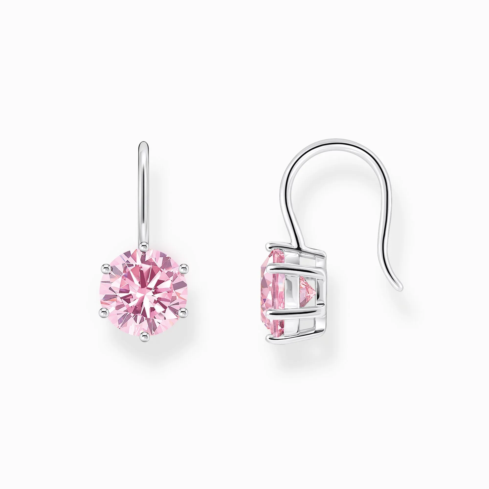 Thomas Sabo Jewellery Thomas Sabo Sterling Silver Circle Pink Zirconia Earrings