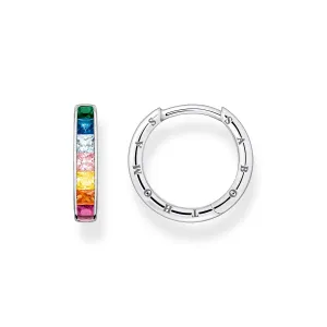 Thomas Sabo Jewellery Thomas Sabo Sterling Silver Colourful Stone Hoop Earrings
