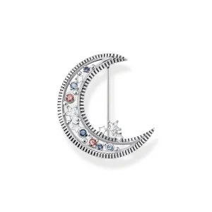 Thomas Sabo Jewellery Thomas Sabo Sterling Silver Crescent Moon Colourful Stone Brooch