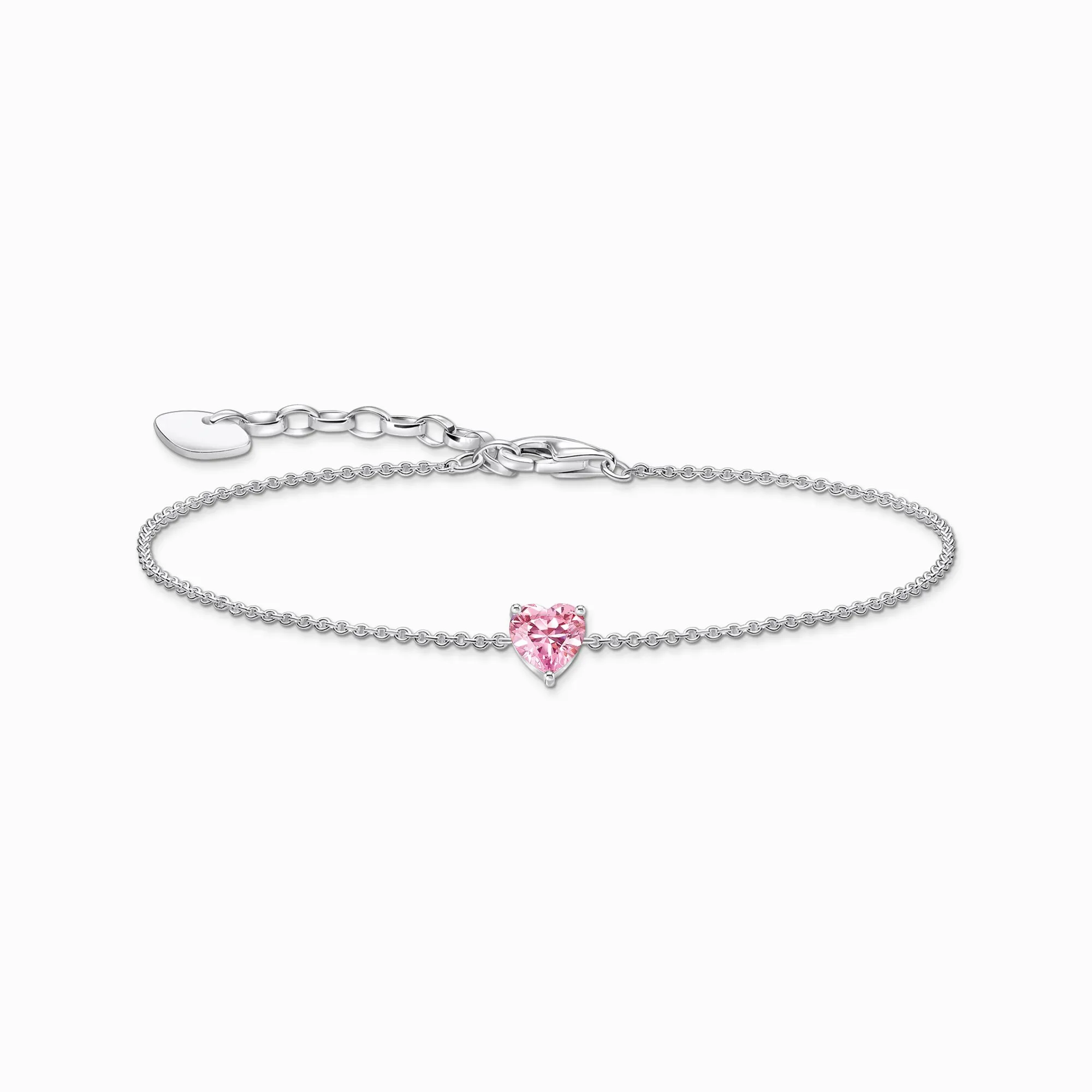 Thomas Sabo Jewellery Thomas Sabo Sterling Silver Heart Pink Zirconia Bracelet