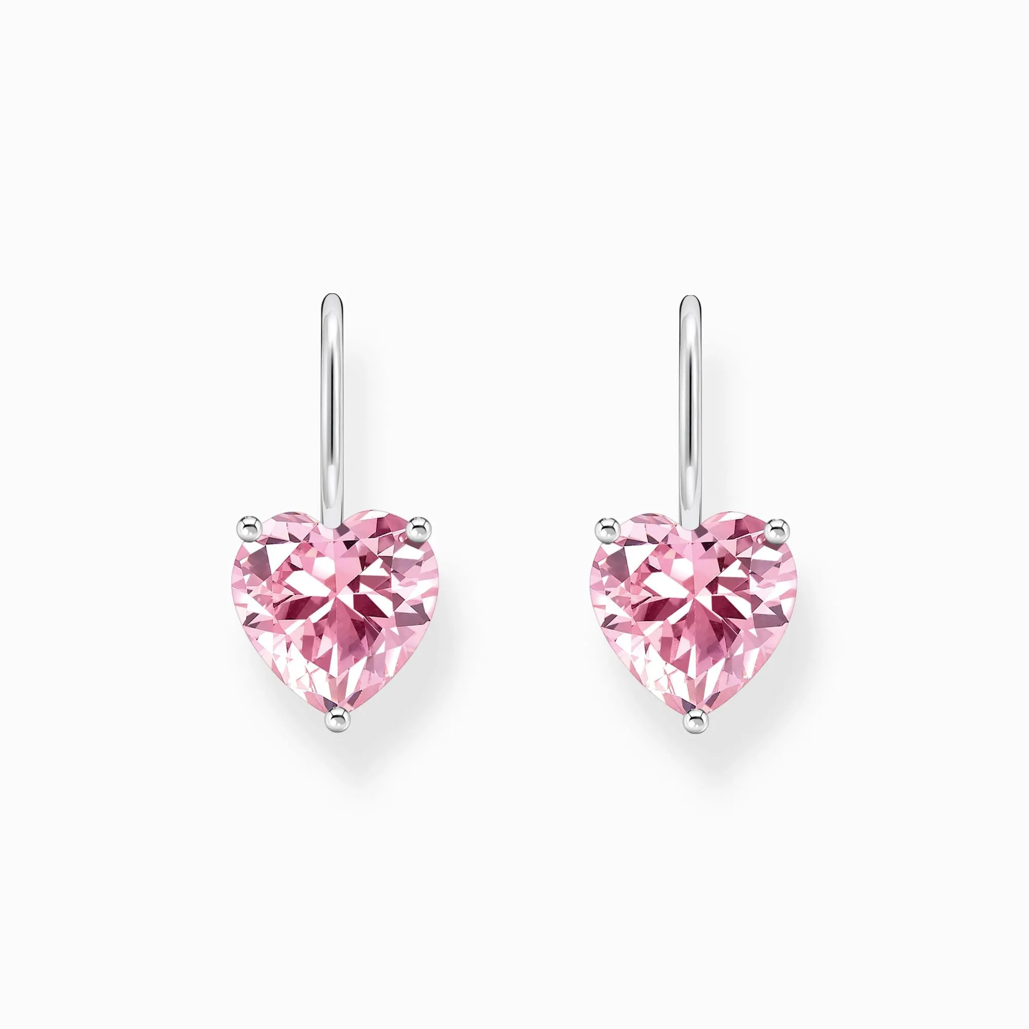 Thomas Sabo Jewellery Thomas Sabo Sterling Silver Heart Pink Zirconia Earrings