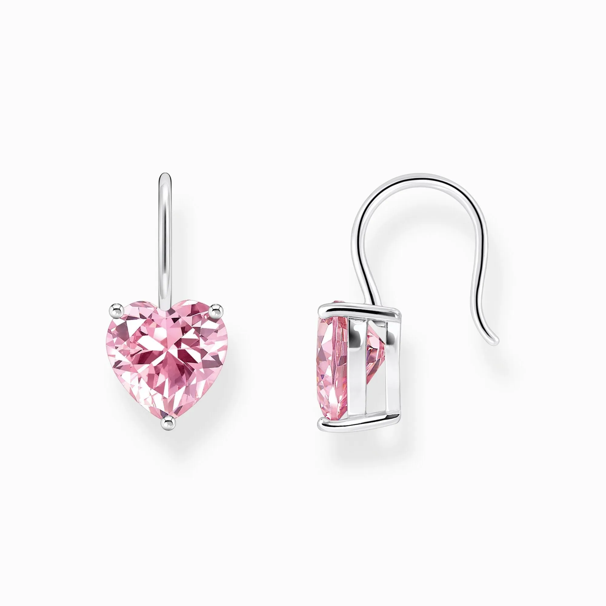Thomas Sabo Jewellery Thomas Sabo Sterling Silver Heart Pink Zirconia Earrings