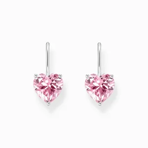 Thomas Sabo Jewellery Thomas Sabo Sterling Silver Heart Pink Zirconia Earrings