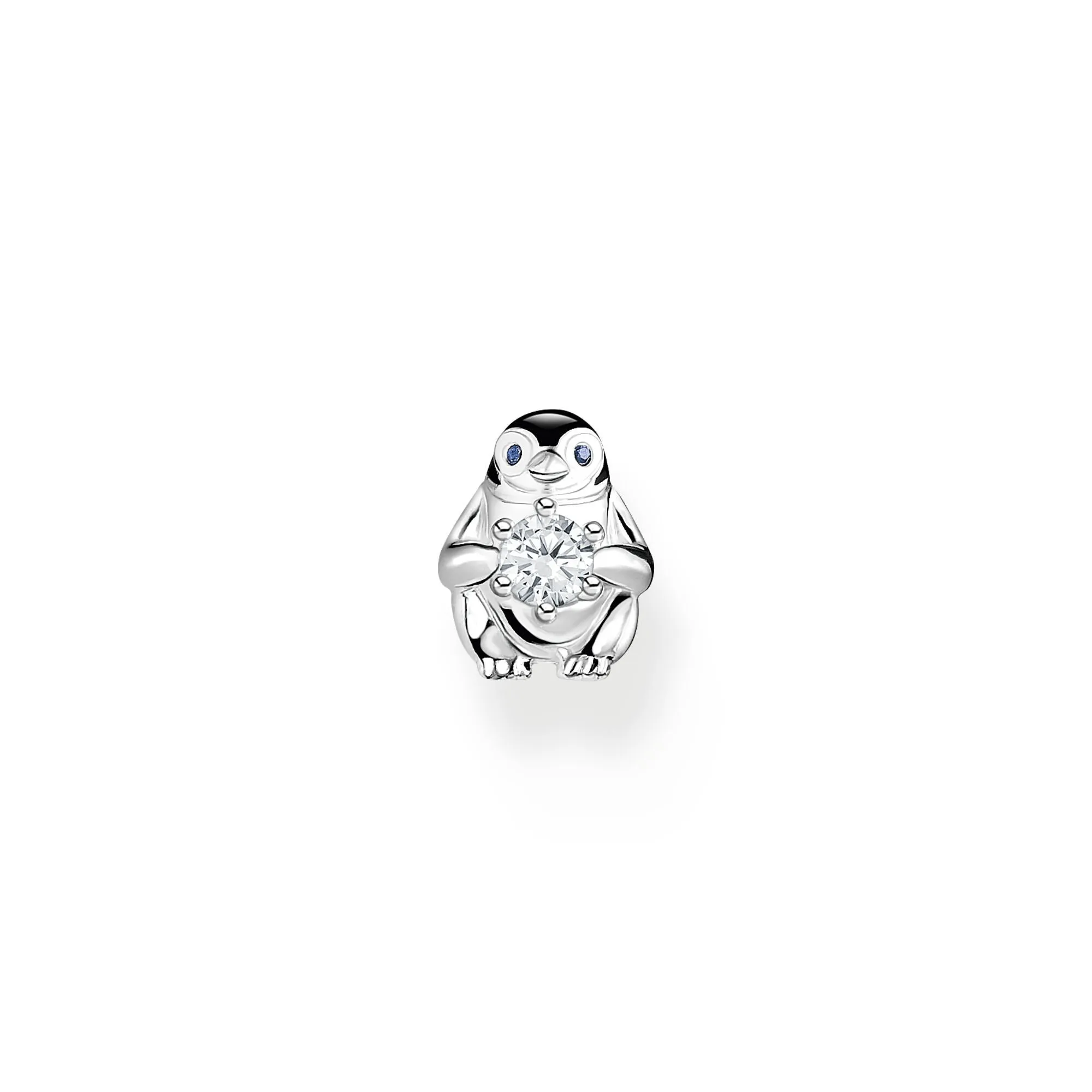 Thomas Sabo Jewellery Thomas Sabo Sterling Silver Penguin White Stones Single Stud Earring