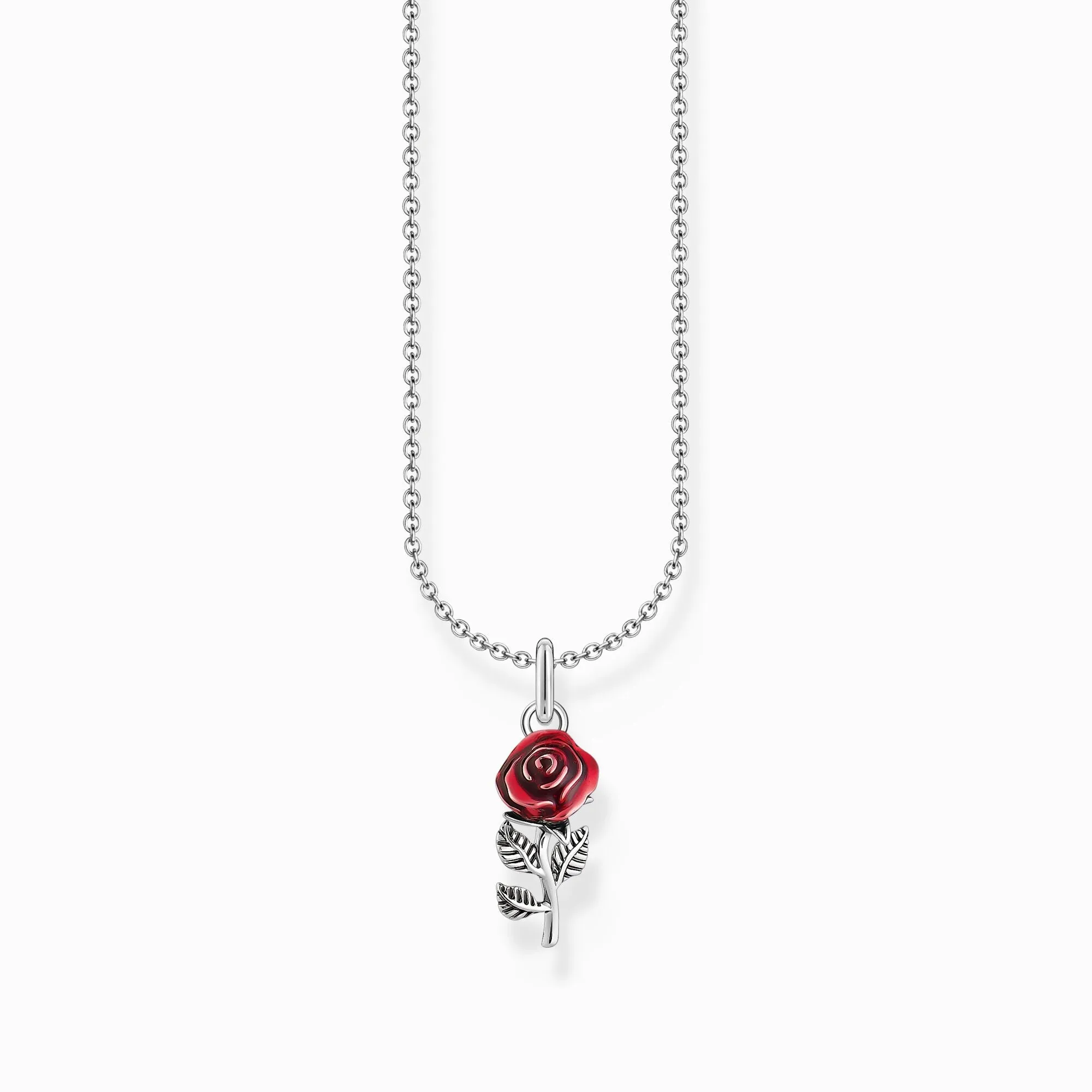 Thomas Sabo Jewellery Thomas Sabo Sterling Silver Red Rose Enamel Necklace