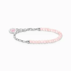 Thomas Sabo Jewellery Thomas Sabo Sterling Silver Rose Quartz Charmista Member Charm Bracelet with Coin