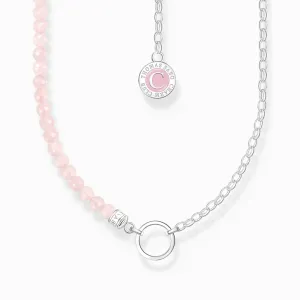 Thomas Sabo Jewellery Thomas Sabo Sterling Silver Rose Quartz Charmista Member Charm Necklace with Coin