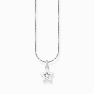 Thomas Sabo Jewellery Thomas Sabo Sterling Silver Star White Zirconia Necklace