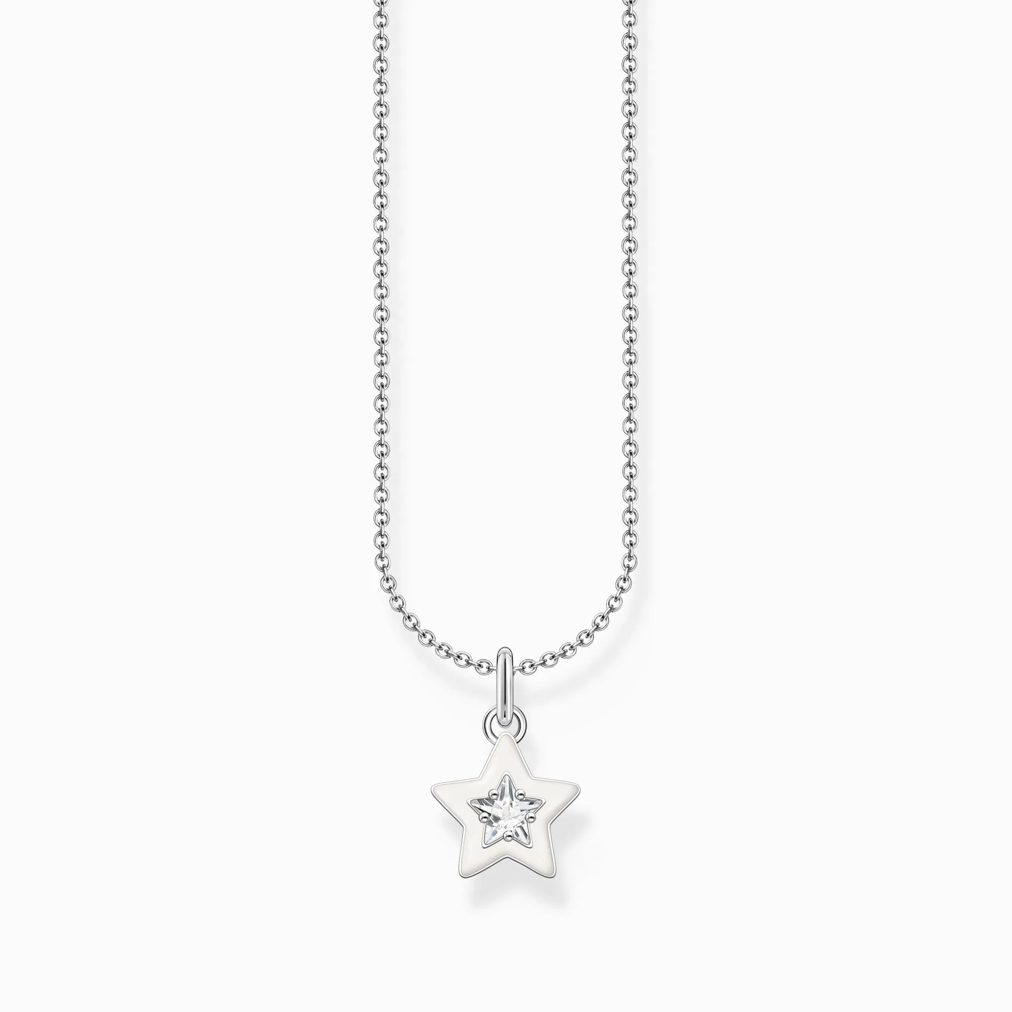 Thomas Sabo Jewellery Thomas Sabo Sterling Silver Star White Zirconia Necklace