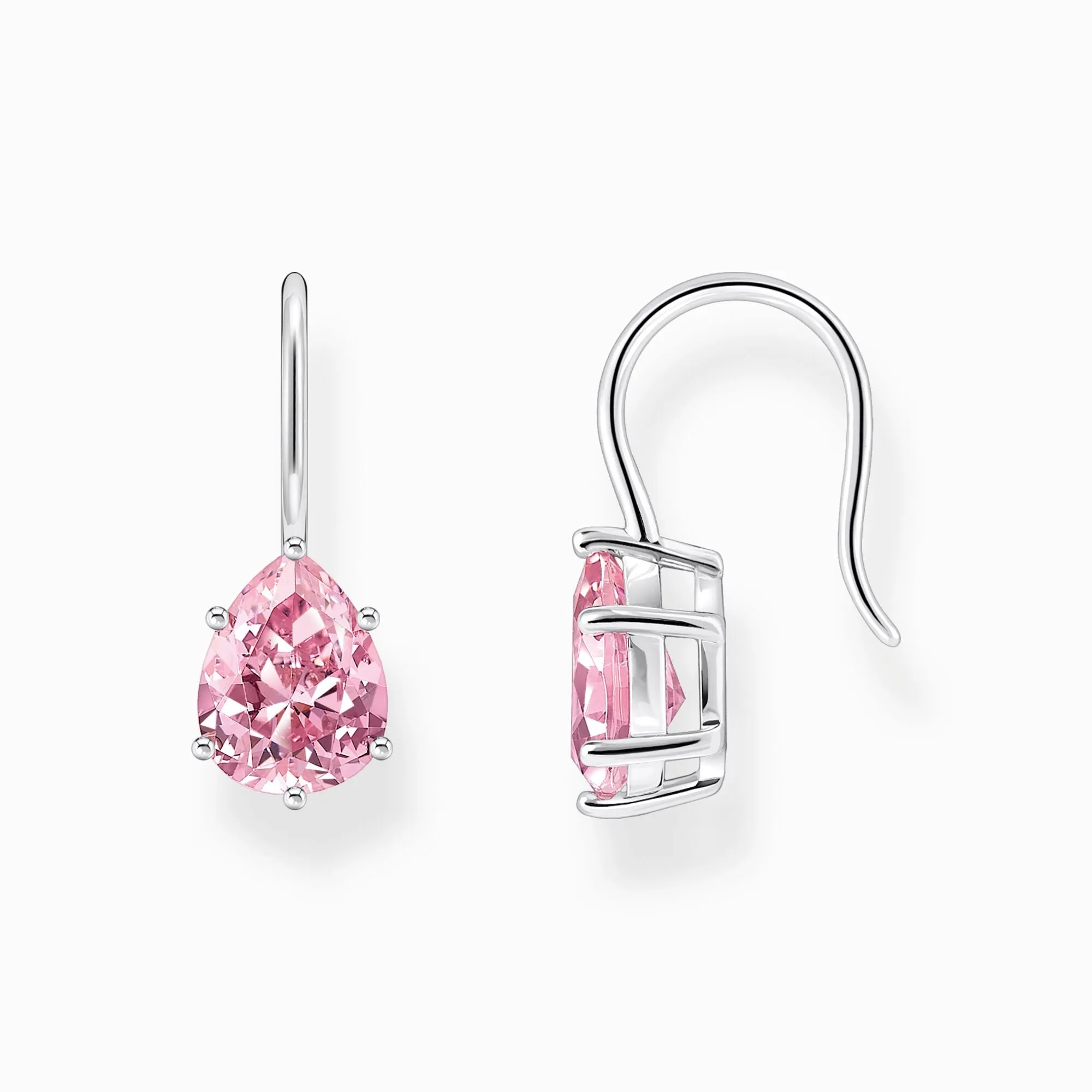 Thomas Sabo Jewellery Thomas Sabo Sterling Silver Teardrop Pink Zirconia Earrings