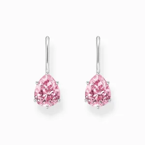 Thomas Sabo Jewellery Thomas Sabo Sterling Silver Teardrop Pink Zirconia Earrings