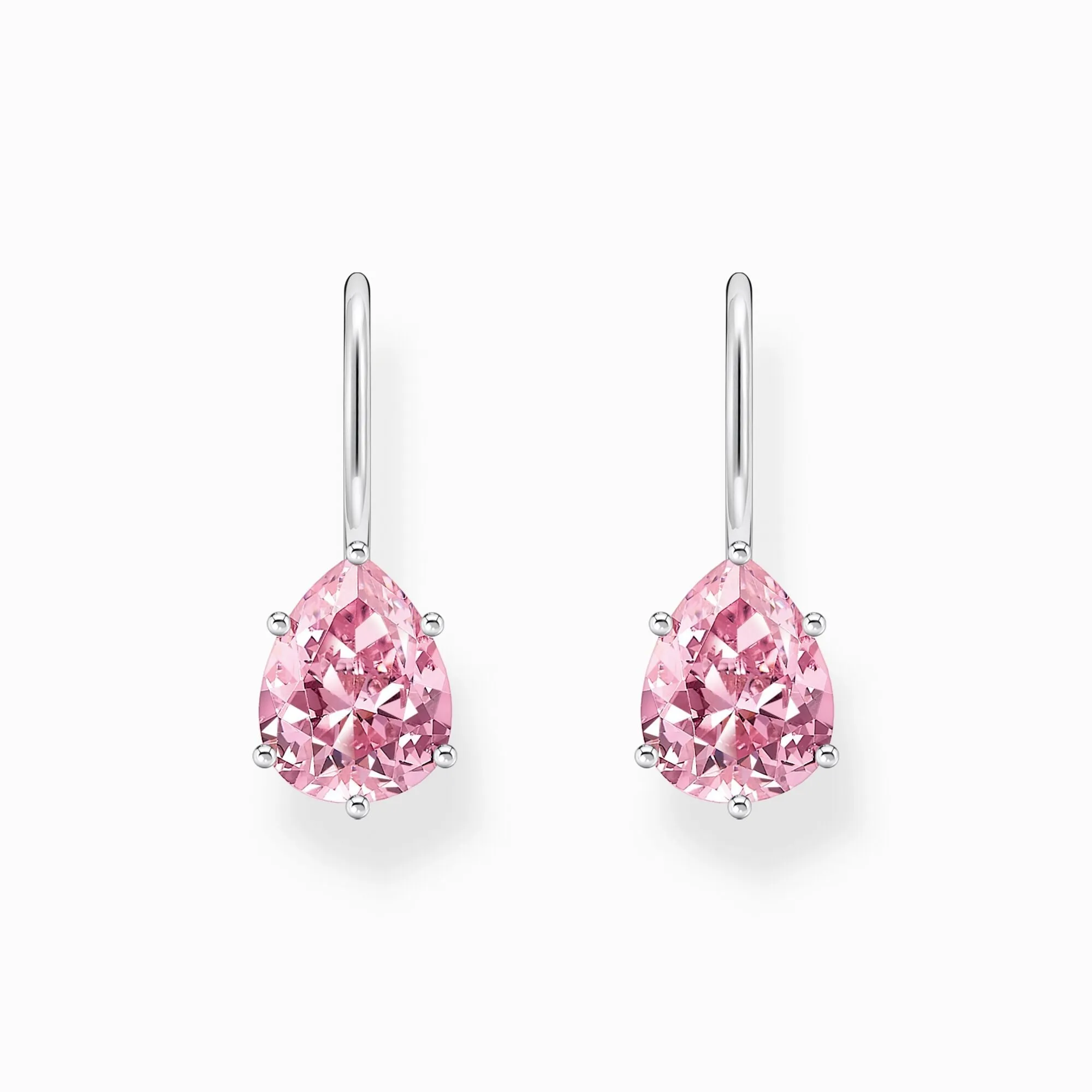 Thomas Sabo Jewellery Thomas Sabo Sterling Silver Teardrop Pink Zirconia Earrings