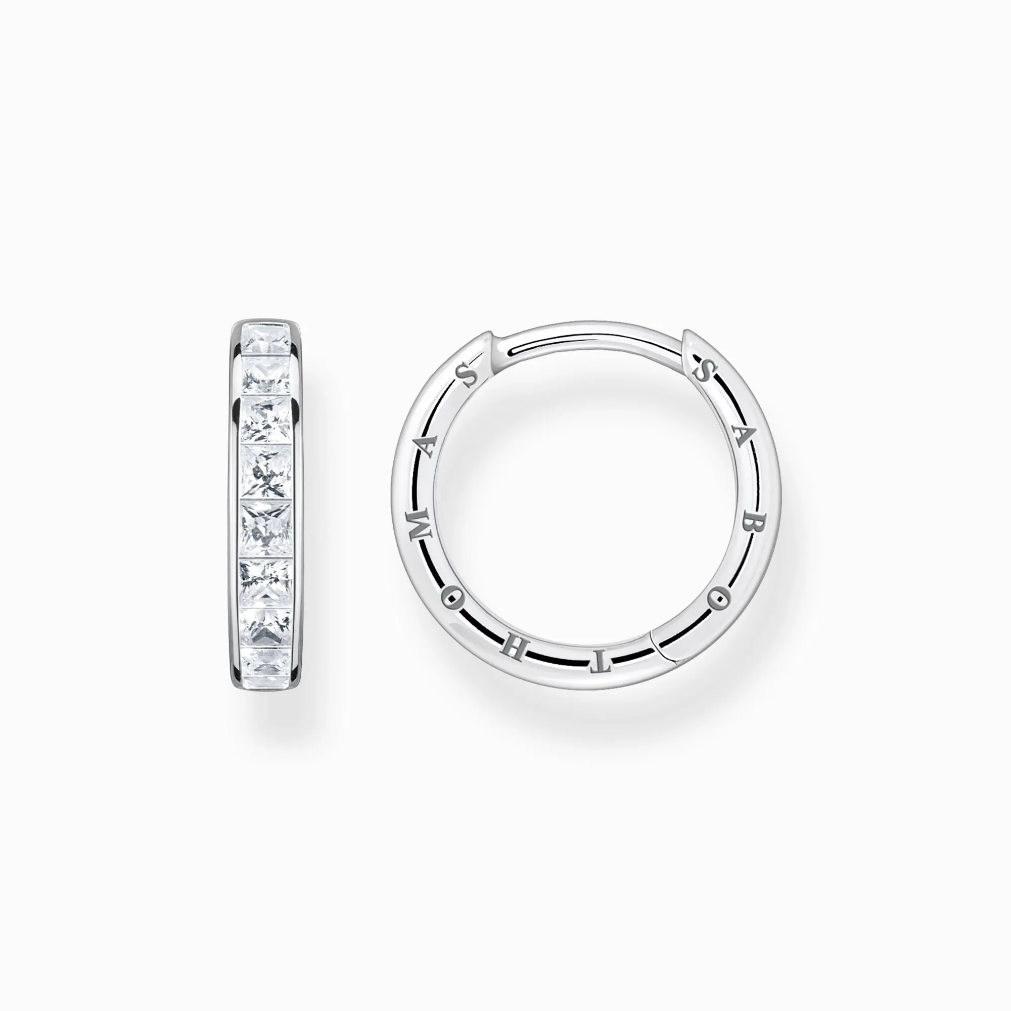 Thomas Sabo Jewellery Thomas Sabo Sterling Silver White Stone Hoop Earrings