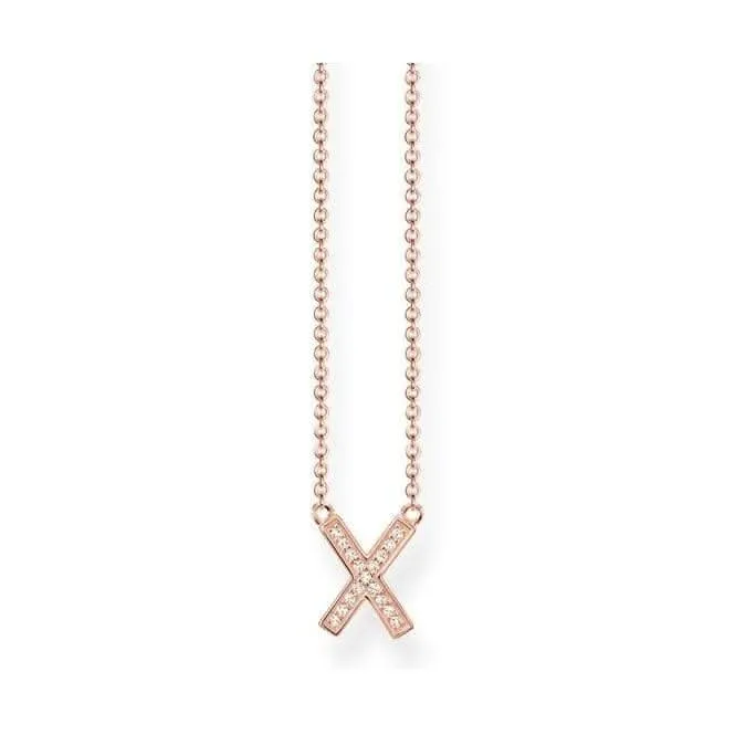 Thomas Sabo Ladies Rose Gold X Necklace KE1657-416-14-L45v Thomas Sabo Necklaces