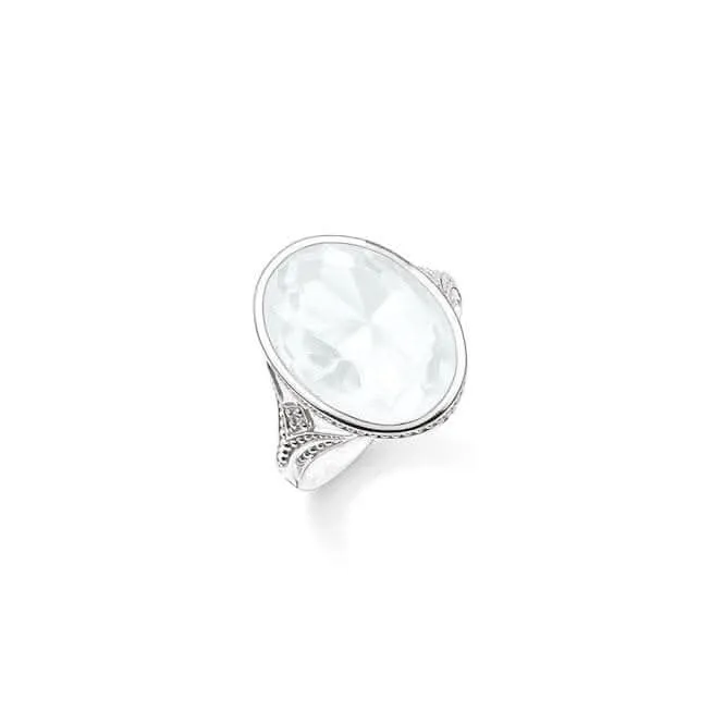Thomas Sabo Milky Quartz Zirconia Ring TR2040-690-14 Thomas Sabo Rings