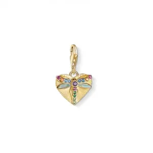 Thomas Sabo Multicoloured Gold Dragonfly Heart Charm 1810-295-7 Thomas Sabo Collectable Charms