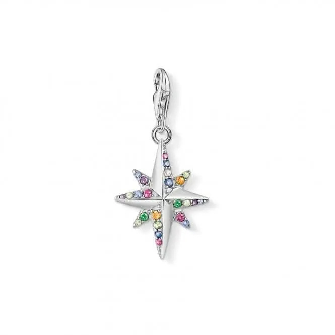 Thomas Sabo Multicoloured Silver Colourful Star Compass Charm 1817-342-7 Thomas Sabo Collectable Charms