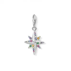 Thomas Sabo Multicoloured Silver Colourful Star Compass Charm 1817-342-7 Thomas Sabo Collectable Charms
