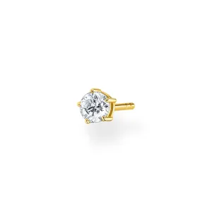 Thomas Sabo Silver Jewellery Gold Plated Sterling Silver Thomas Sabo Charm Club Zirconia Stud * 1 Earring Only*