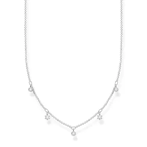 Thomas Sabo Silver Jewellery Sterling Silver Thomas Sabo Charm Club Zirconia Necklace 40-45cm