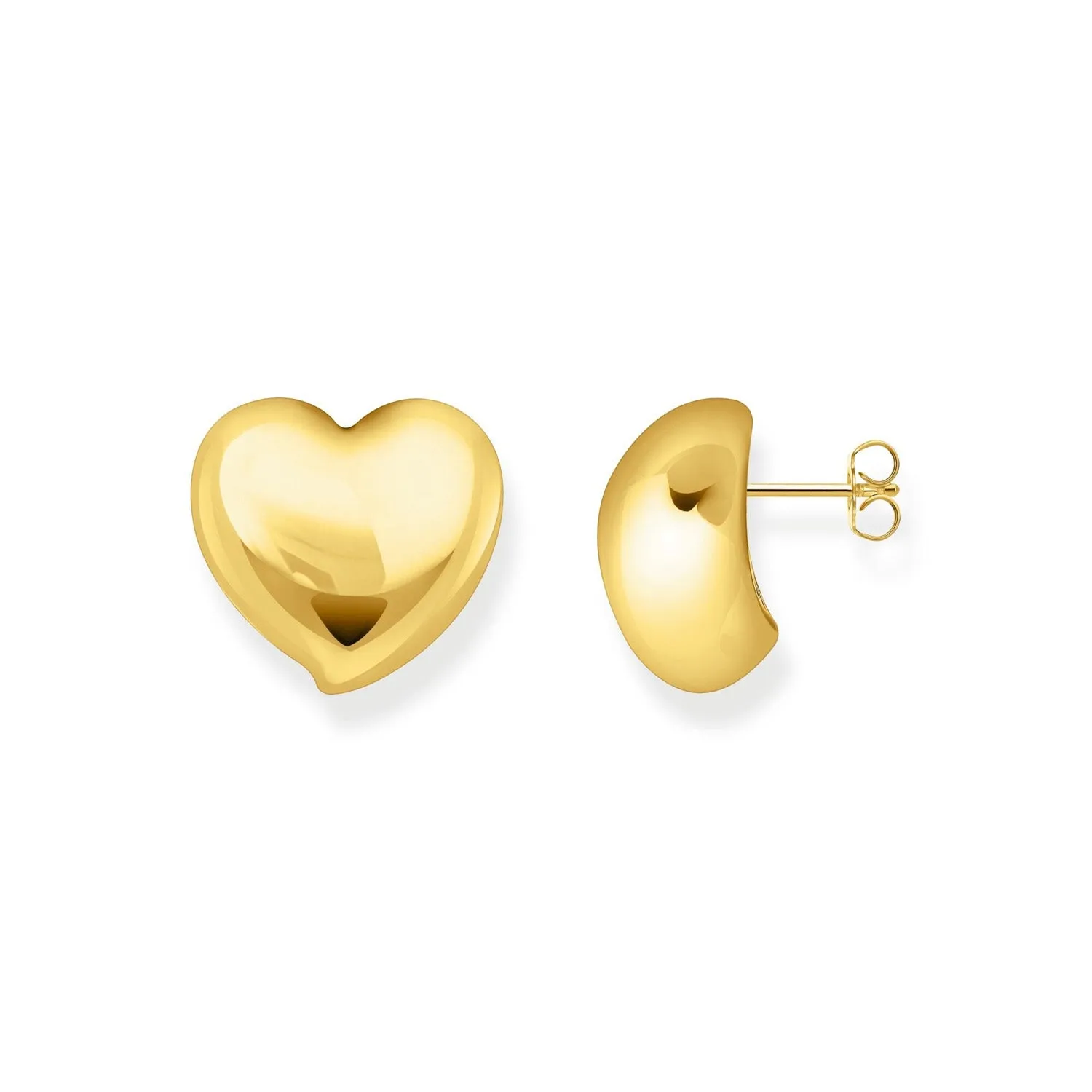 Thomas Sabo Silver Jewellery Thomas Sabo Gold Plated Sterling Silver Bold Heart Stud Earrings