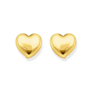 Thomas Sabo Silver Jewellery Thomas Sabo Gold Plated Sterling Silver Bold Heart Stud Earrings