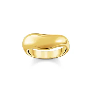 Thomas Sabo Silver Jewellery Thomas Sabo Gold Plated Sterling Silver Bold Organic Wave Ring