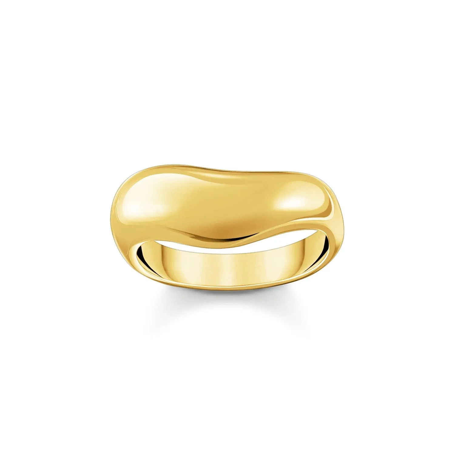 Thomas Sabo Silver Jewellery Thomas Sabo Gold Plated Sterling Silver Bold Organic Wave Ring