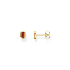 Thomas Sabo Silver Jewellery Thomas Sabo Gold Plated Sterling Silver Crocodile Rock Red Stud Earrings