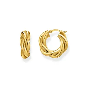 Thomas Sabo Silver Jewellery Thomas Sabo Gold Plated Sterling Silver Essential Twisted 20mm Hoop Earrings