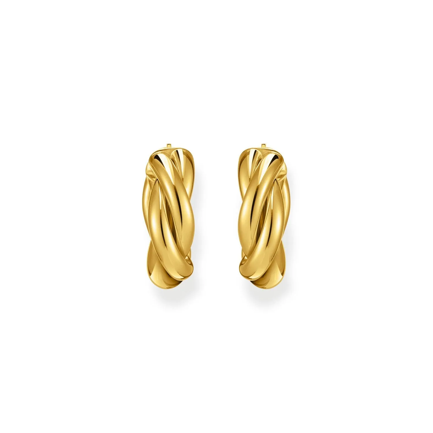 Thomas Sabo Silver Jewellery Thomas Sabo Gold Plated Sterling Silver Essential Twisted 20mm Hoop Earrings