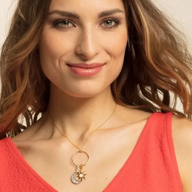 Thomas Sabo Silver Yellow Gold Pearl Vintage Sun Charm 1534-429-14 Thomas Sabo Collectable Charms