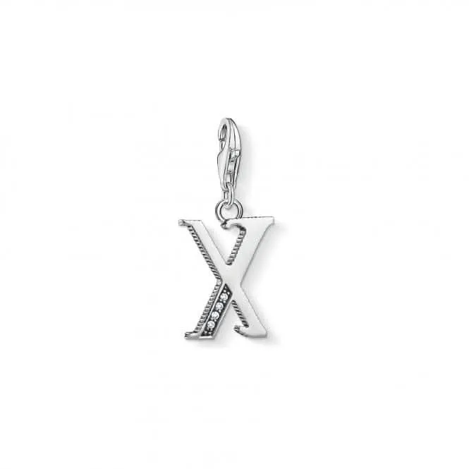 Thomas Sabo Silver Zirconia Vintage X Letter Charm 1604-643-21 Thomas Sabo Collectable Charms