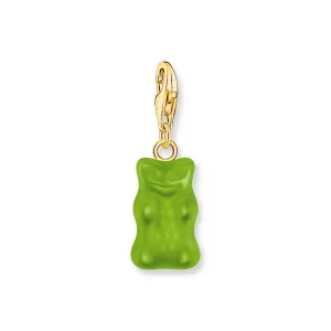 Thomas Sabo Womens Charms Jewellery Charm pendant goldbears in green