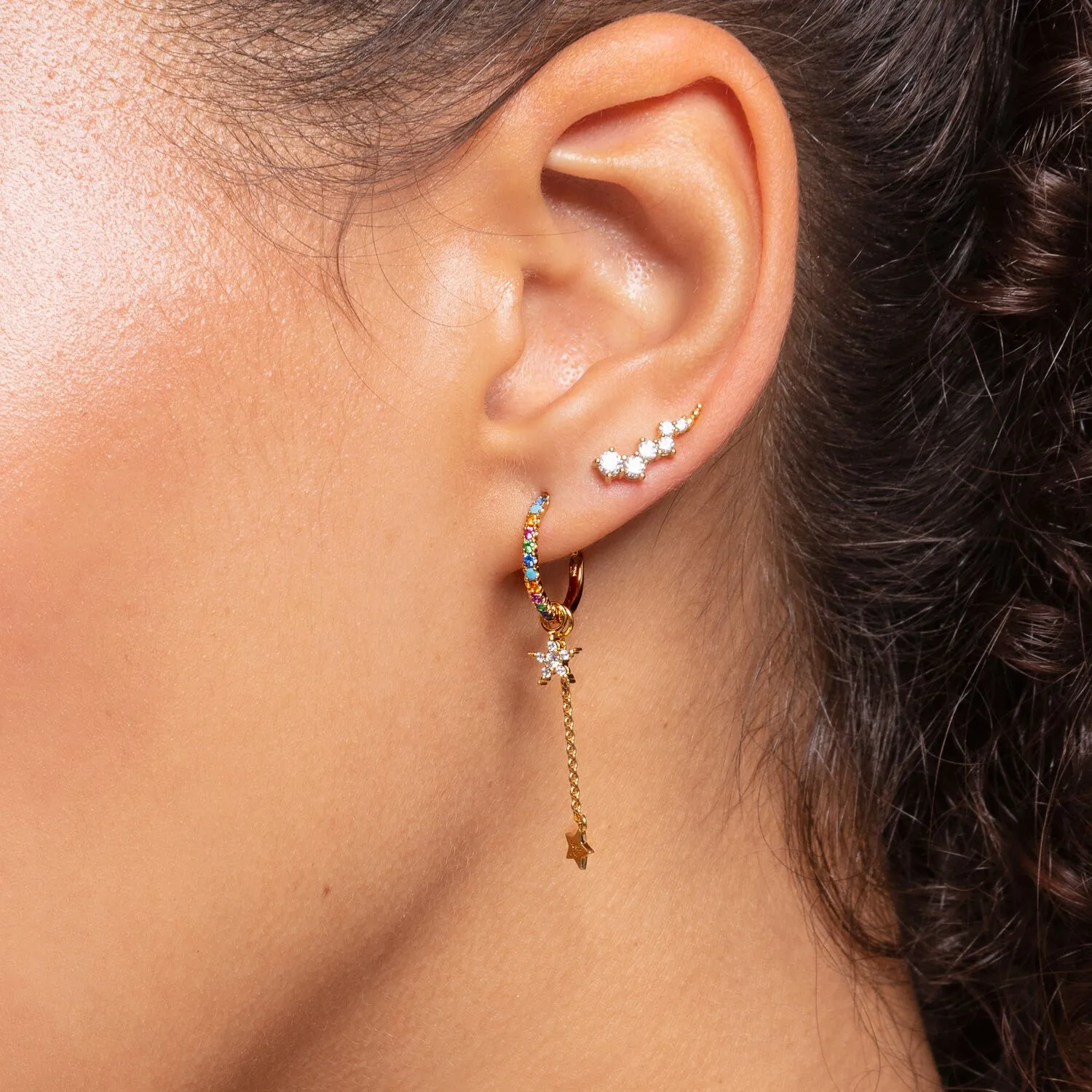 Thomas Sabo Womens Earrings Ear Climber White Stones