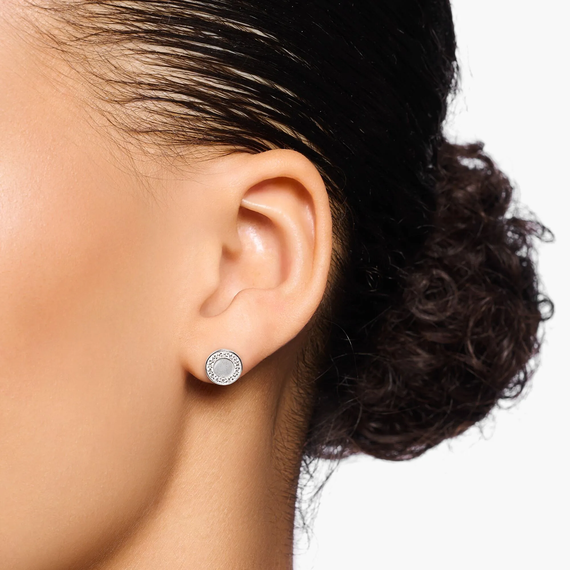 Thomas Sabo Womens Earrings Sparkling Circles Silver Earrings