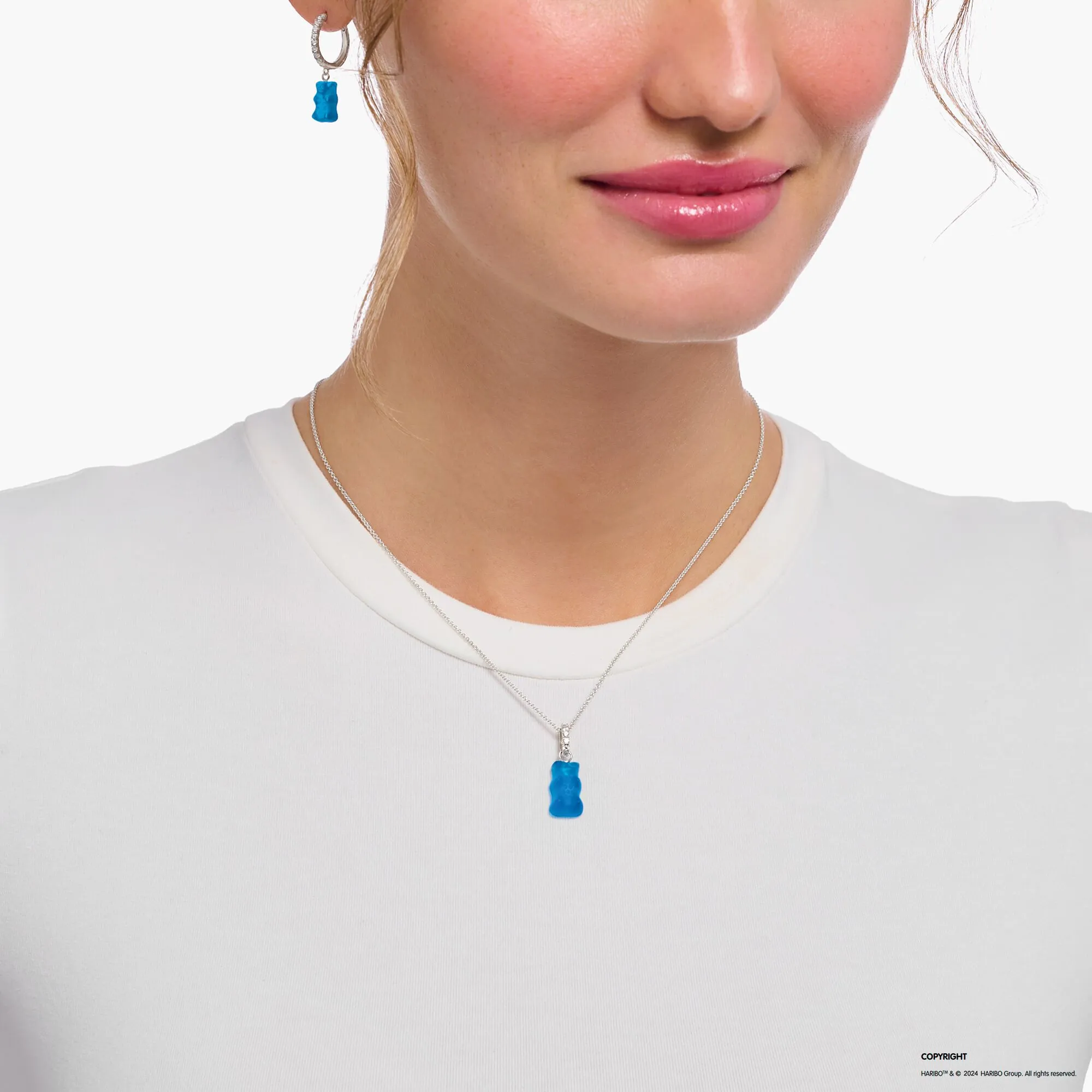 Thomas Sabo Womens Necklaces Necklace with blue goldbears pendant and zirconia