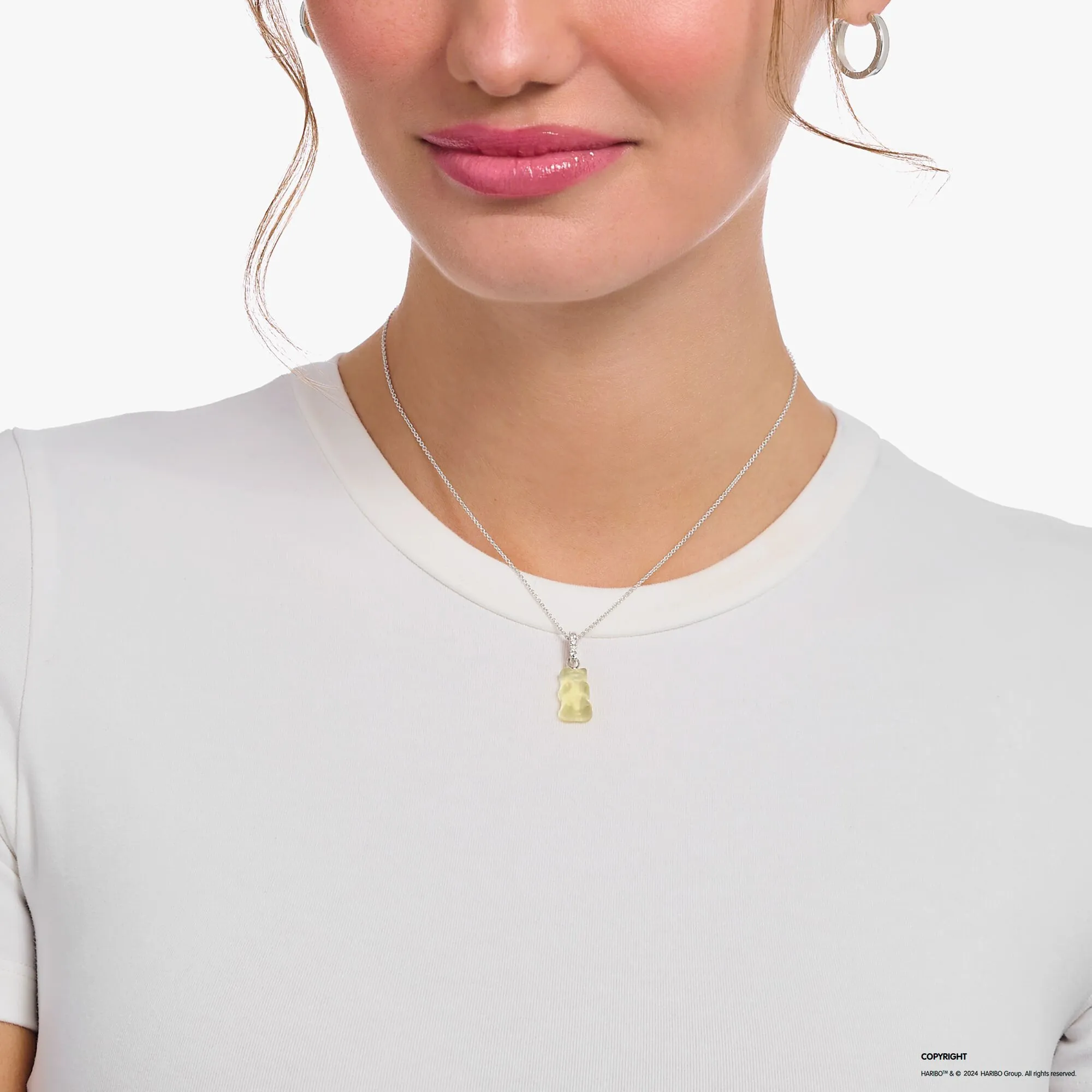 Thomas Sabo Womens Necklaces Necklace with white goldbears pendant and zirconia