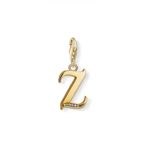 Thomas Sabo Yellow Gold Silver Vintage Z Letter Charm 1632-414-39 Thomas Sabo Collectable Charms