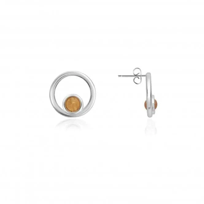 Treasure The Little Things Birthstone November Yellow Quartz Silver Earrings 3844 Joma Jewellery