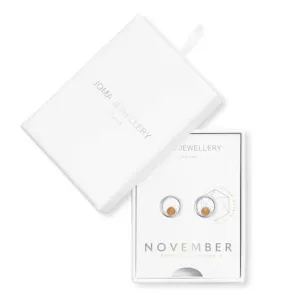 Treasure The Little Things Birthstone November Yellow Quartz Silver Earrings 3844 Joma Jewellery