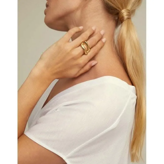 Uno Planet Golden Metal Ring Unode50 Jewelry And Accessories