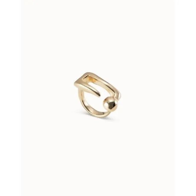 Unusual Golden Metal Ring Unode50 Jewelry And Accessories