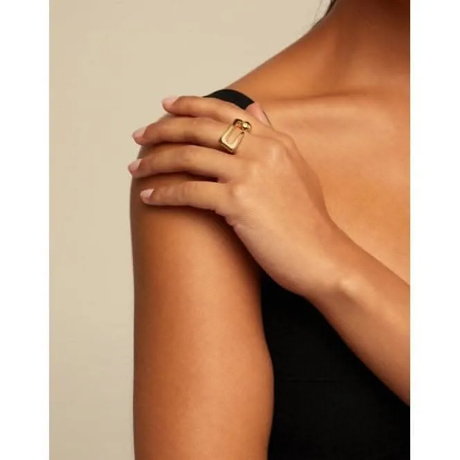 Unusual Golden Metal Ring Unode50 Jewelry And Accessories