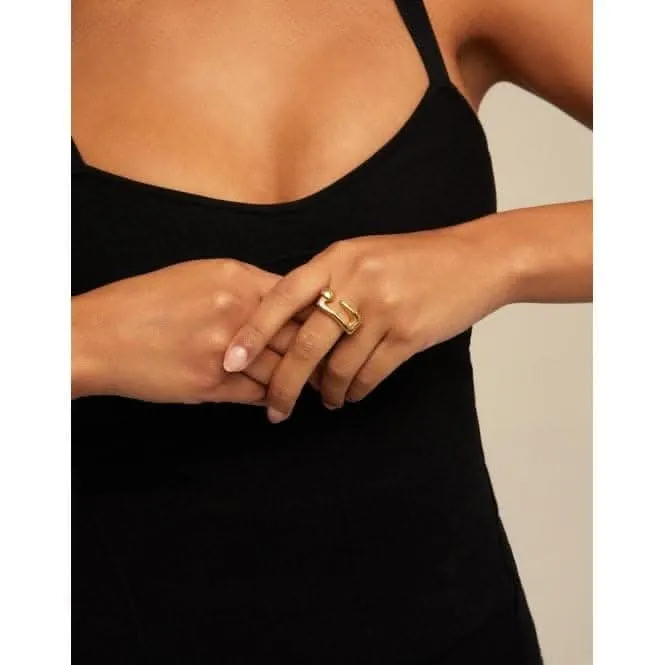 Unusual Golden Metal Ring Unode50 Jewelry And Accessories