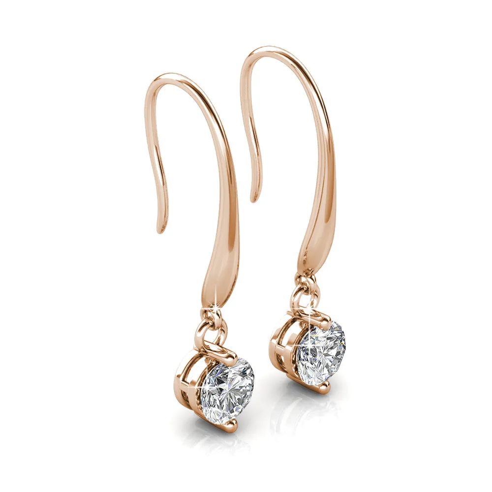 Veronica 18k White Gold Plated Drop Earrings with Swarovski Crystals