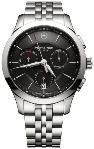 Victorinox Swiss Army Alliance Chronograph Stainless Steel Black Dial Date Mens Watch 241745 Victorinox Swiss Army Watches