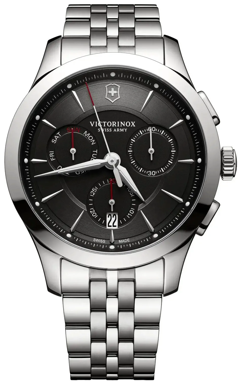 Victorinox Swiss Army Alliance Chronograph Stainless Steel Black Dial Date Mens Watch 241745 Victorinox Swiss Army Watches