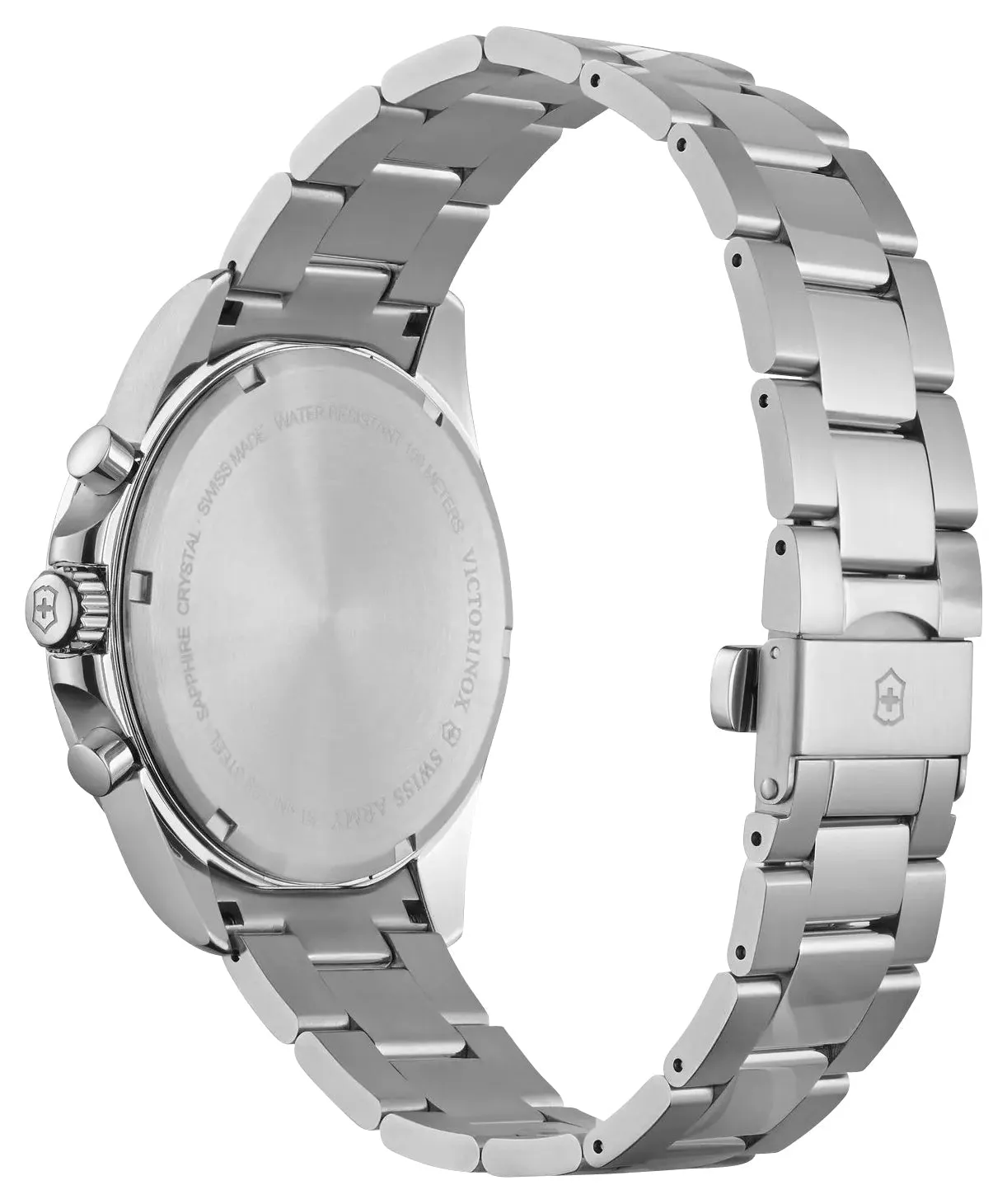 Victorinox Swiss Army Fieldforce Chronograph Stainless Steel Black Dial Date Quartz Mens Watch 241855 Victorinox Swiss Army Watches